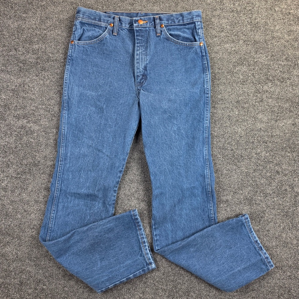 Wrangler 936PWD Cowboy Cut Slim Fit Jeans Men's 33x34 Denim Dark Wash Blue